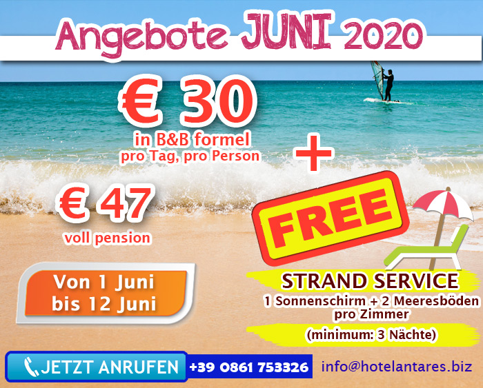 Promotion Juni 2020 - Hotel Antares Alba Adriatica